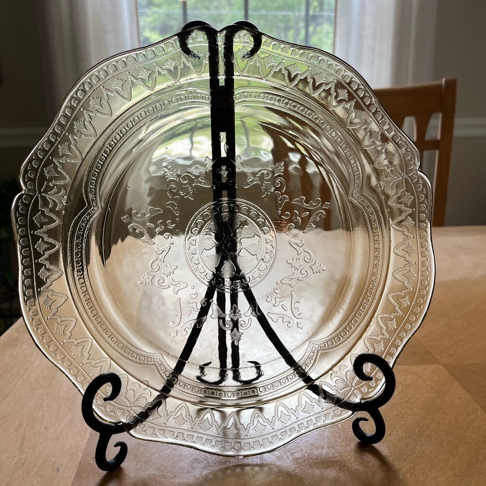Vintage Federal Glass Patrician Spoke Depression Glass 11” Dinner Plate - Picture 10 of 13